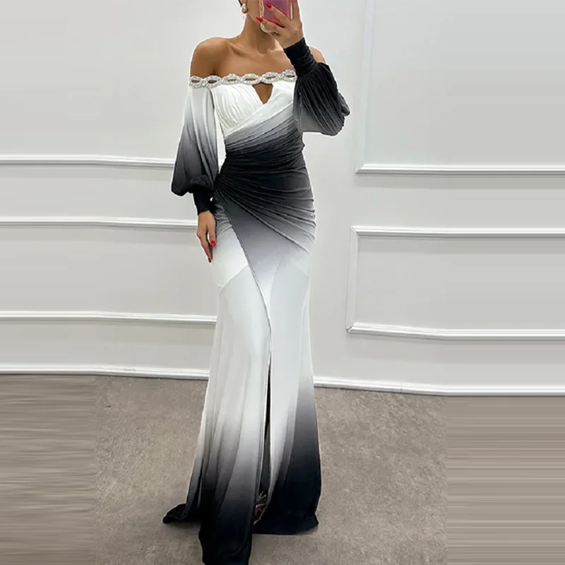 Women Ombre Off-Shoulder Maxi Dress | Seraphina