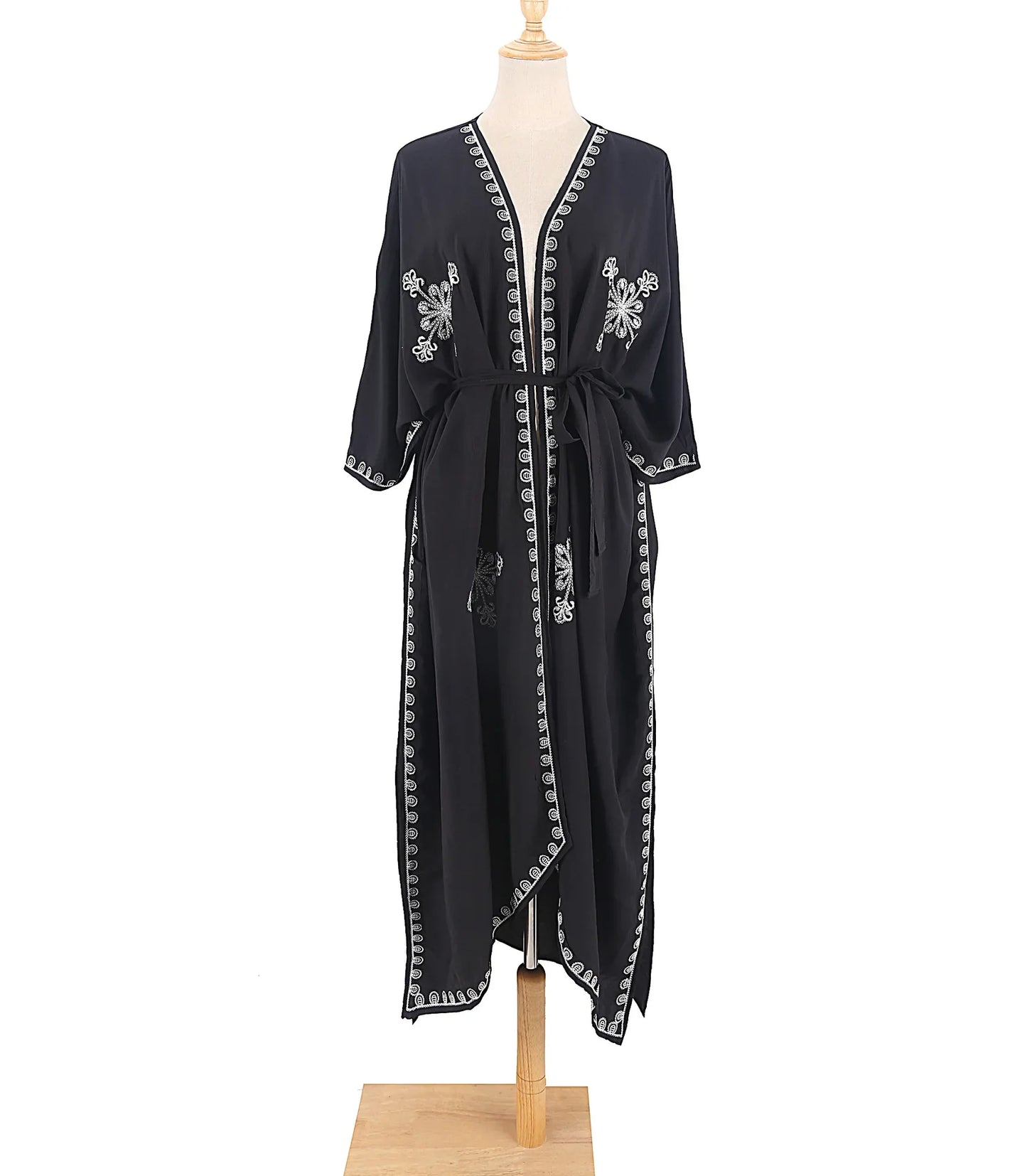 Variant image for Women Kimono Cardigan Army Green Acetate | Summer Breeze-3
