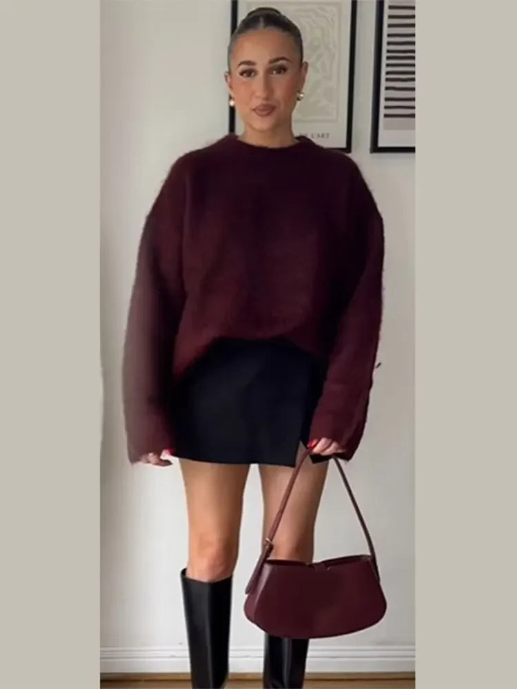 Women Oversized Crewneck Sweater | Dinah