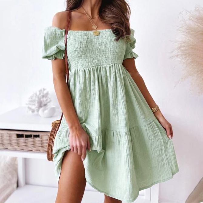 Women Boho Off-Shoulder Mini Dress | Dominique