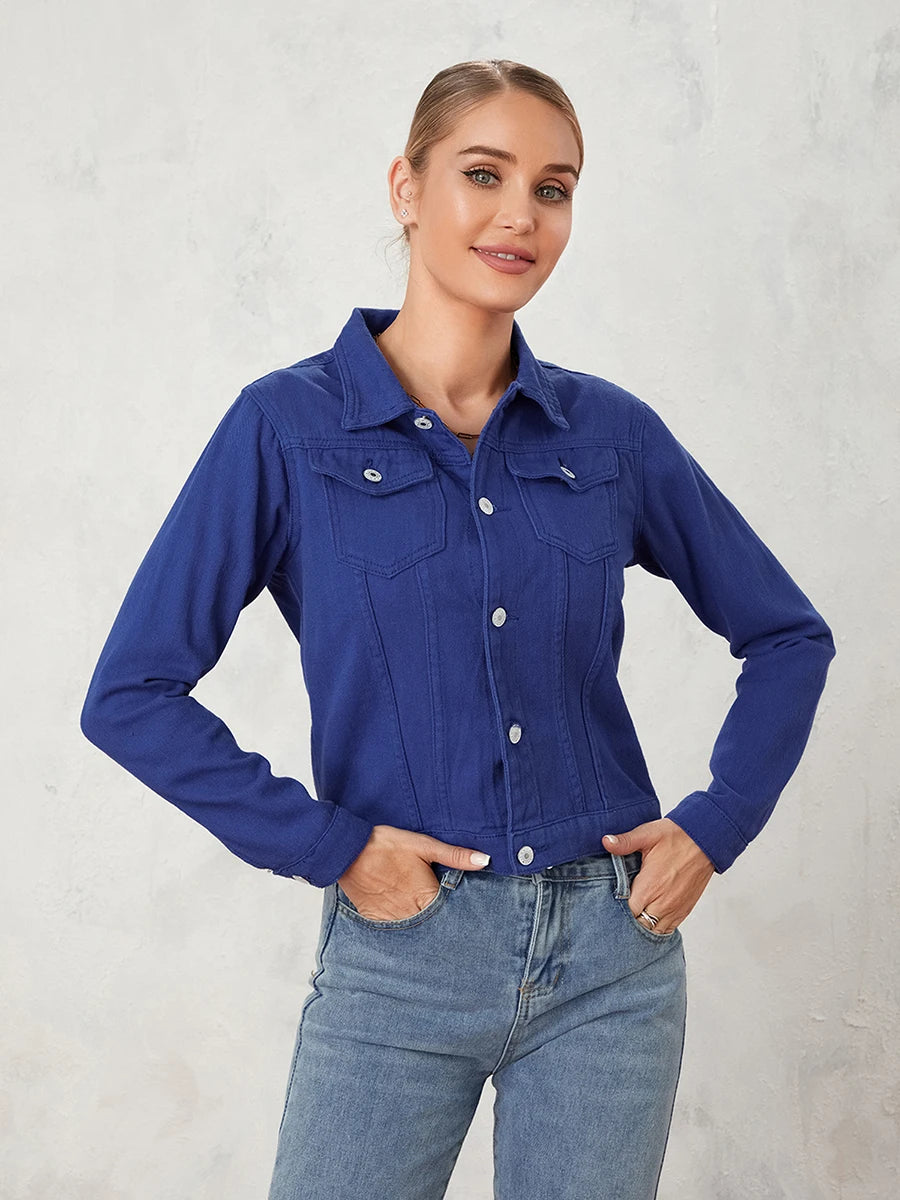 Variant image for Women Denim Jacket Black Cotton | Classic Style-4