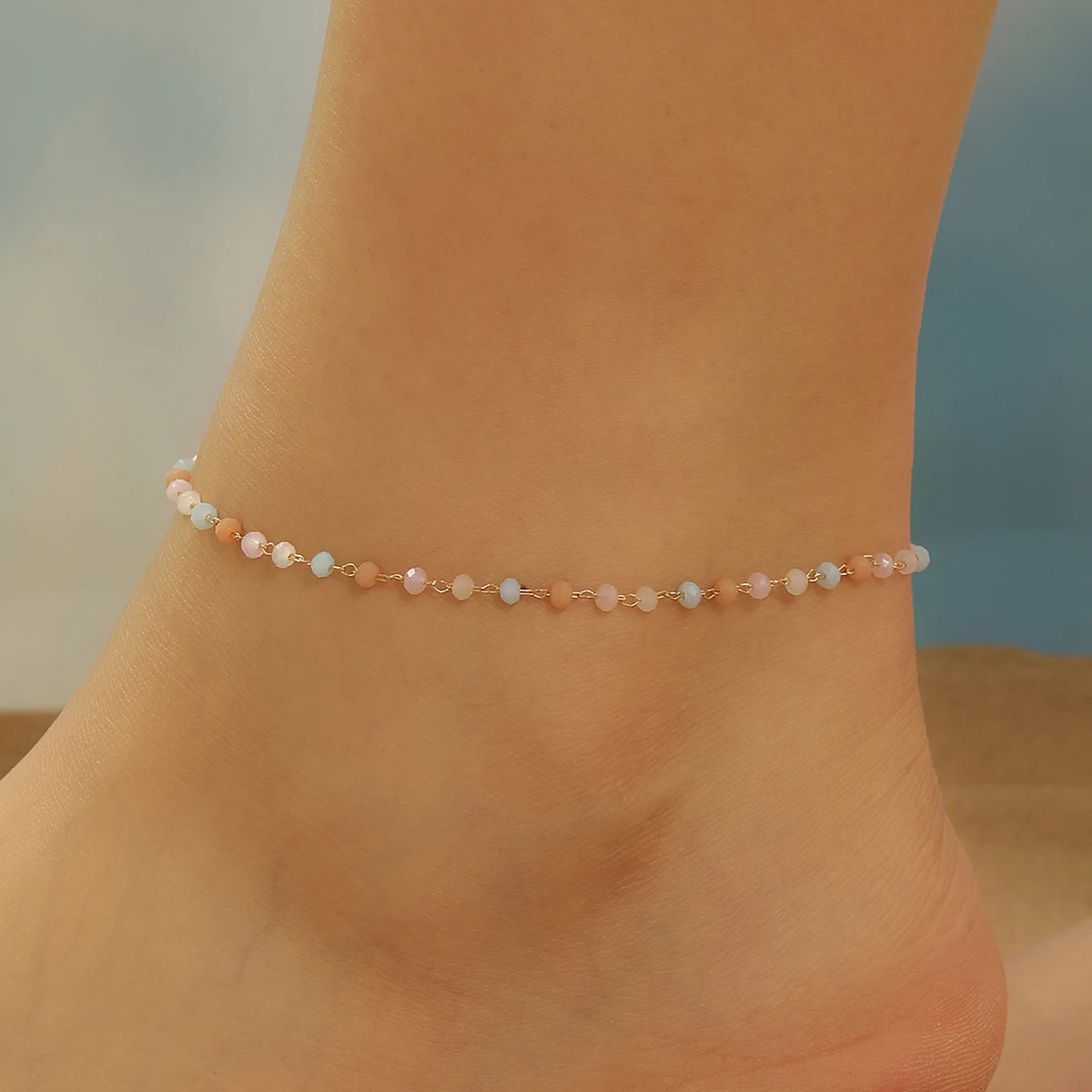 Women Pastel Beaded Anklet | Arianwyn