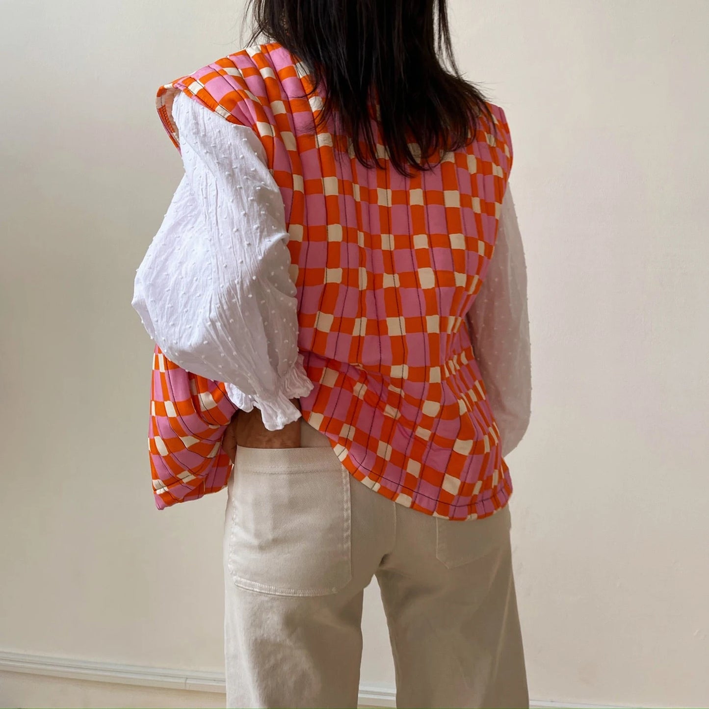Women Patterned Sleeveless Quilted Vest | Myrtle