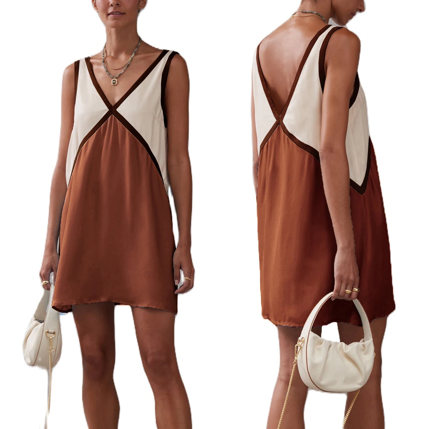 Women Colorblock Sleeveless Mini Dress | Amaranta