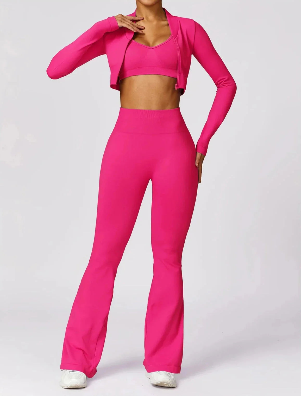 Variant image for Women Flare Set Black Nylon Spandex | Serenity-10