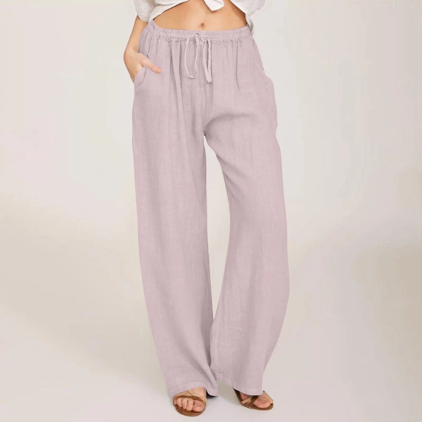 Women High-Waisted Wide-Leg Drawstring Pants | Nova