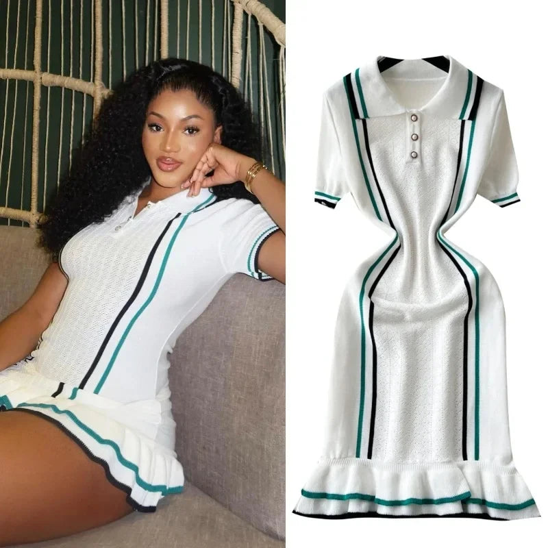 Women Striped Polo Dress | Eugenia