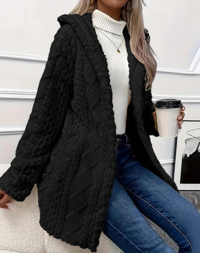 Women Plush Hooded Coat | Trisha