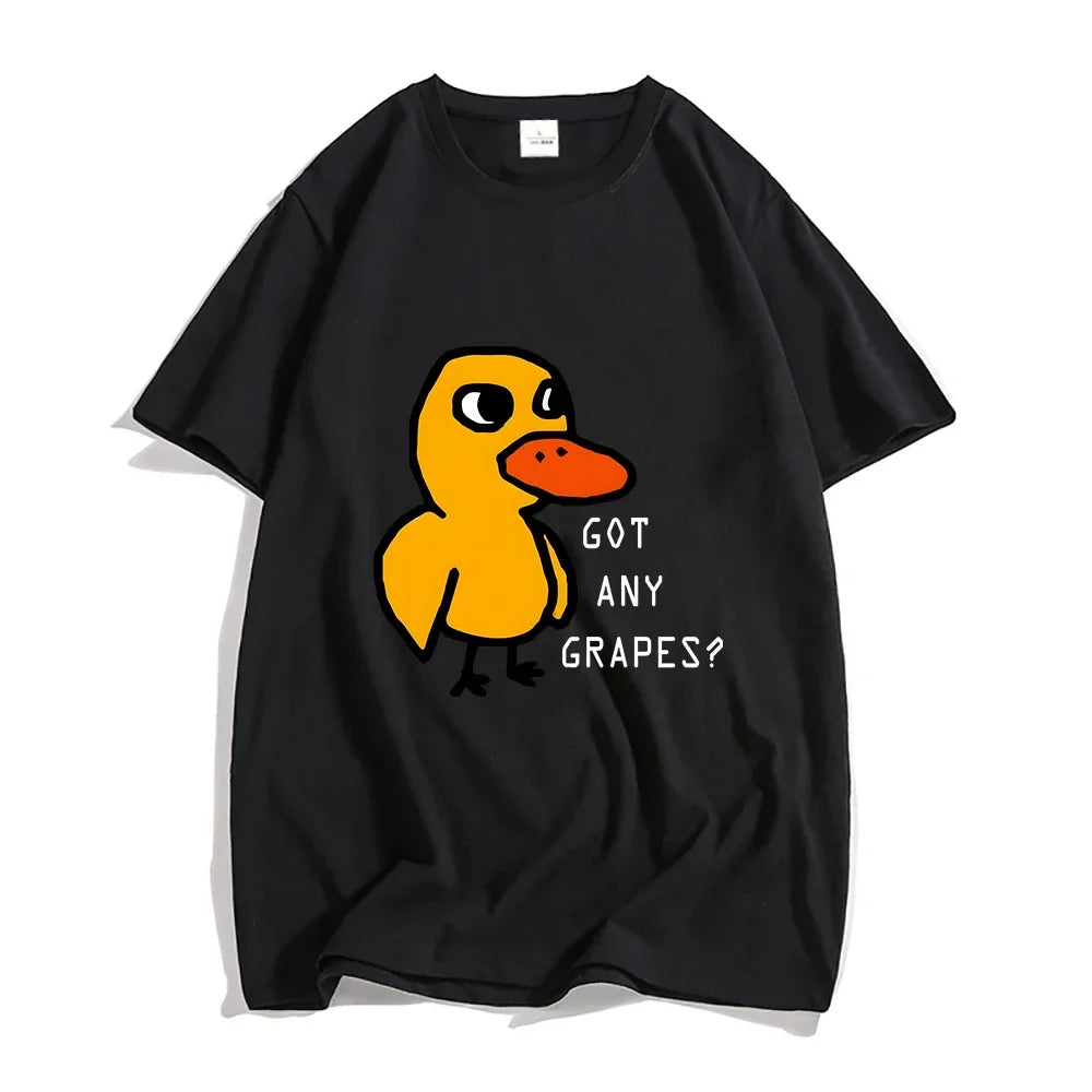 Men Graphic Tee White Cotton | Duck Song-2
