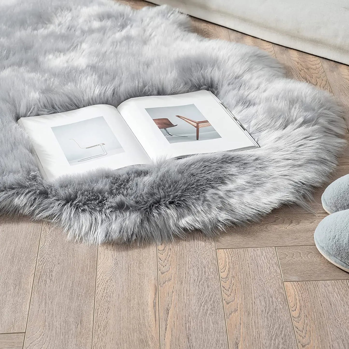 Washable Area Rug White Faux Sheepskin | Cozy Comfort 5