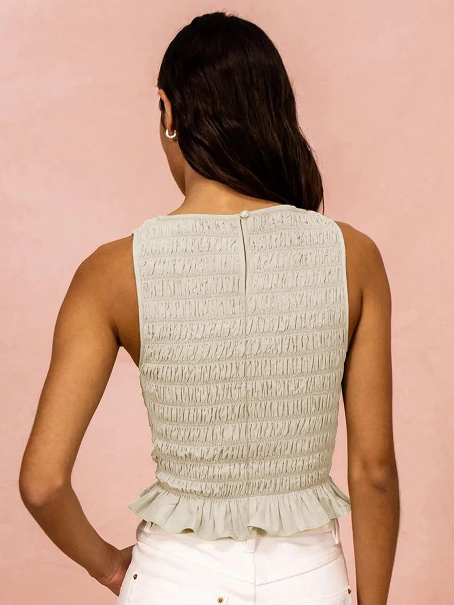 Women Smocked Sleeveless Top | Regina