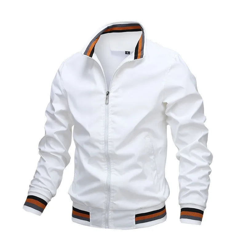Men Striped Collar Bomber Jacket | Samuel