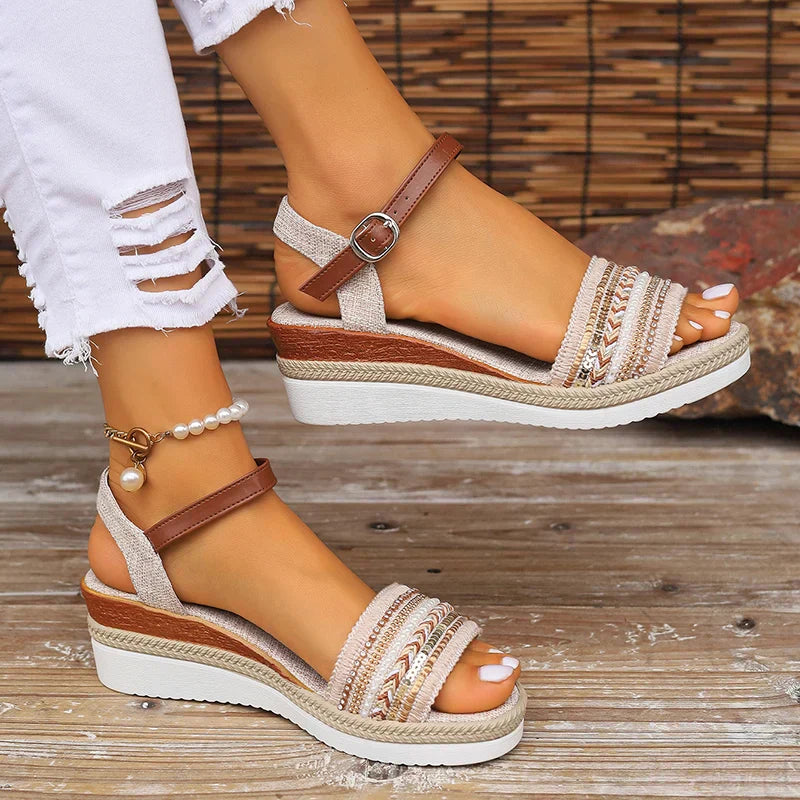 Variant image for Women Sandals Black Artificial Leather | LINA-1