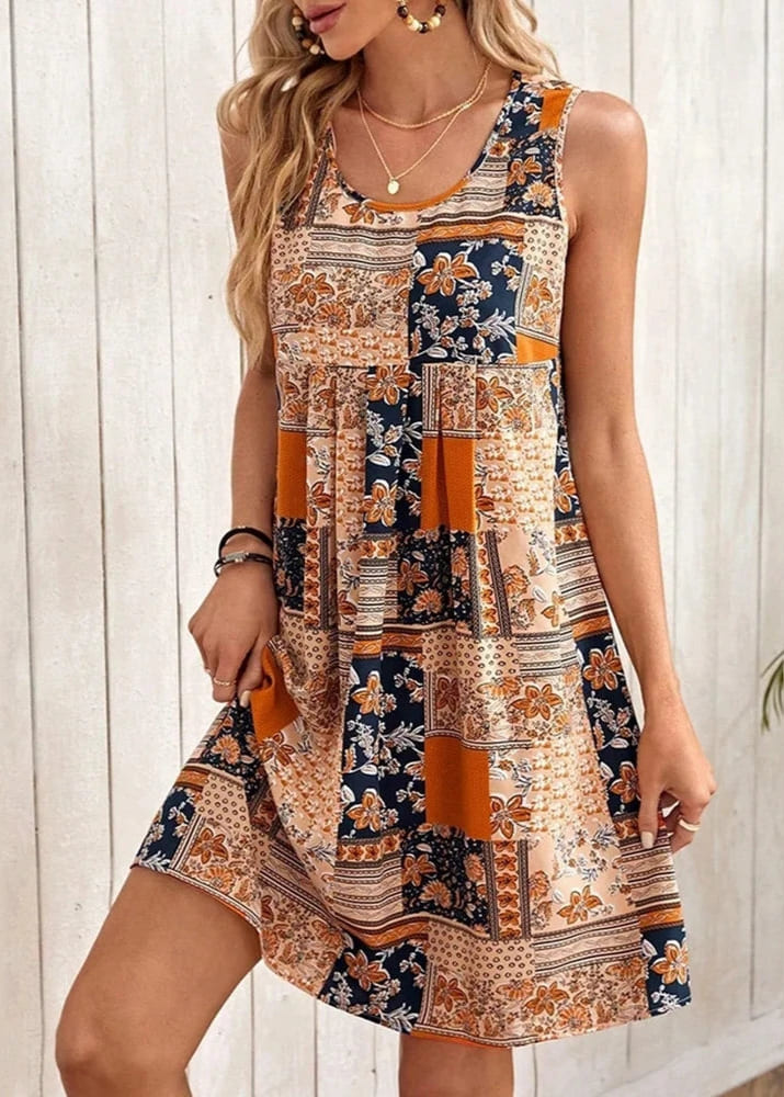 Women Summer Maxi Dress Blue Lightweight Fabric | Deidre-3