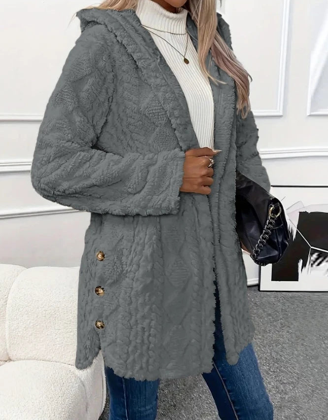 Women Plush Hooded Coat | Trisha
