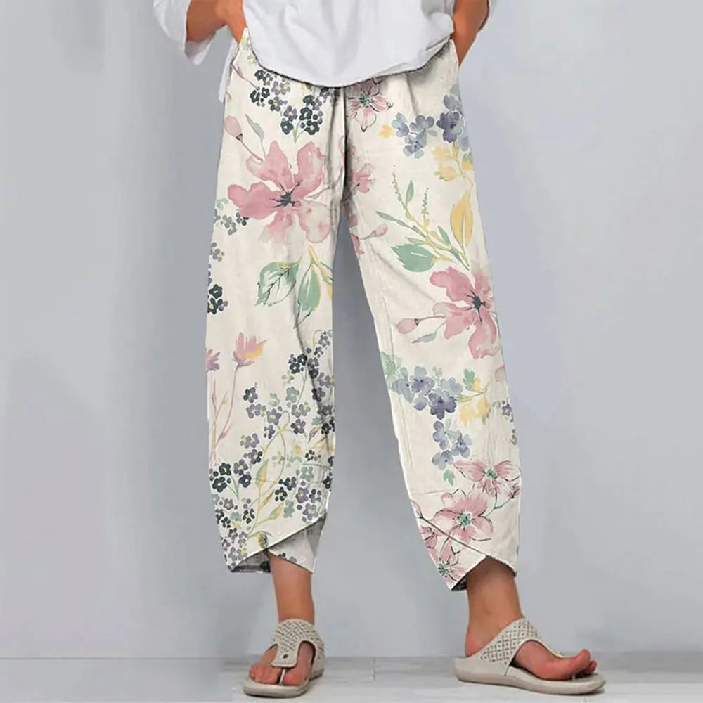 Women Floral Print Wide-Leg Pants | Anne