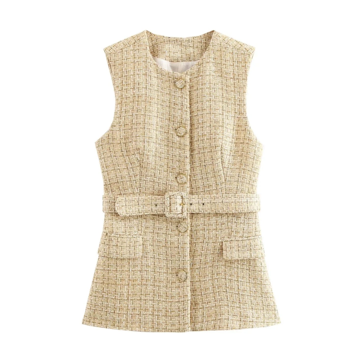 Variant image for Women Vest Beige Cotton | Elegant Socialite-4