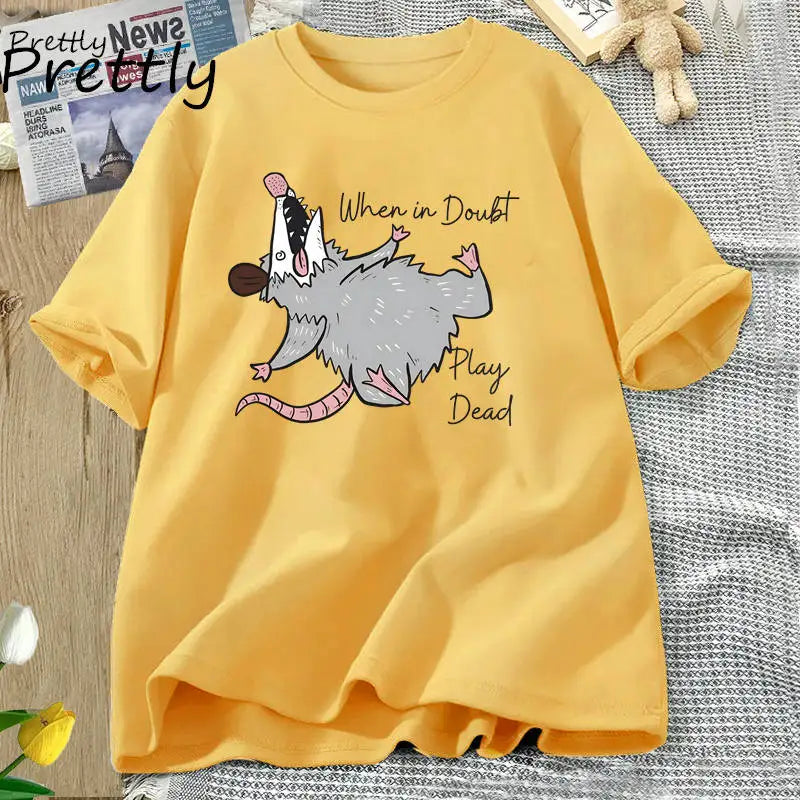 Variant image for Unisex T Shirt White Cotton | Funny Possum-14