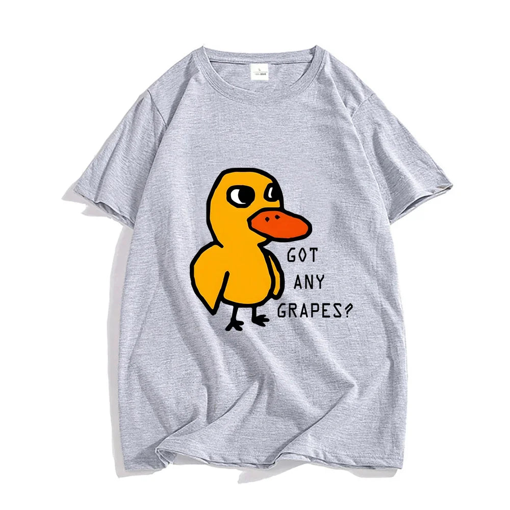 Men Graphic Tee White Cotton | Duck Song-4