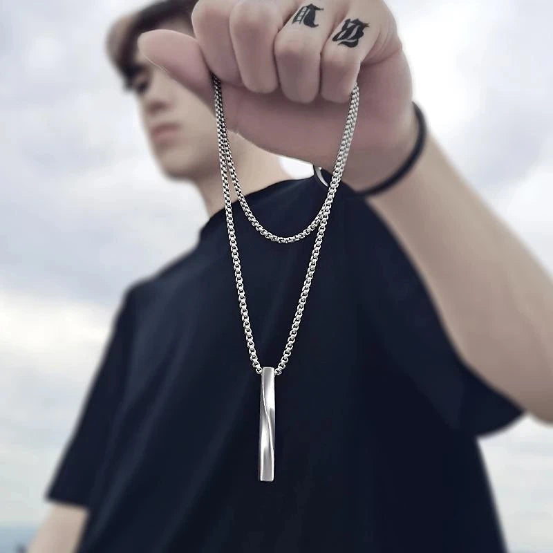 Variant image for Men's Pendant Necklace Silver Stainless Steel | Urban Style-3