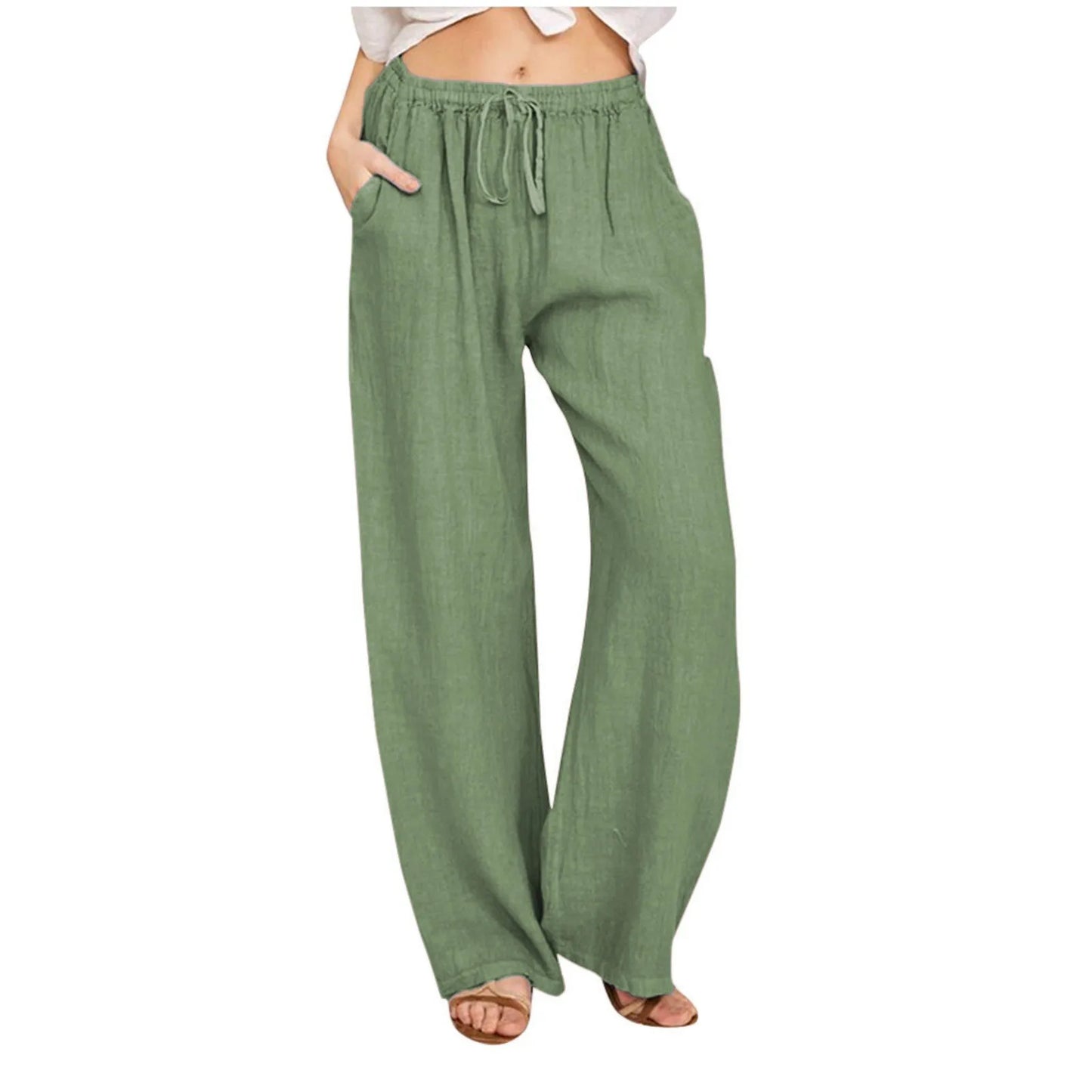 Women High-Waisted Wide-Leg Drawstring Pants | Nova