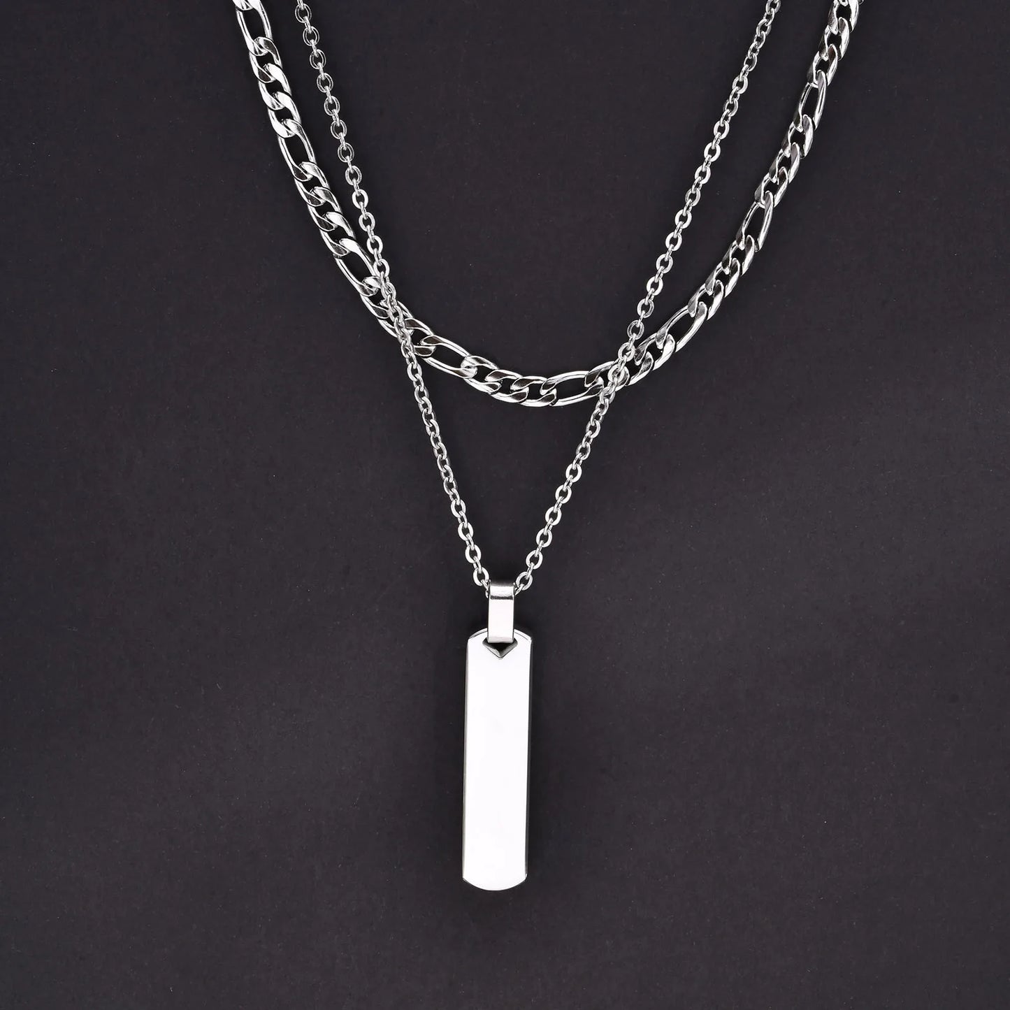 Variant image for Men's Necklace Stainless Steel Geometric Bar | Stylish Gift-4