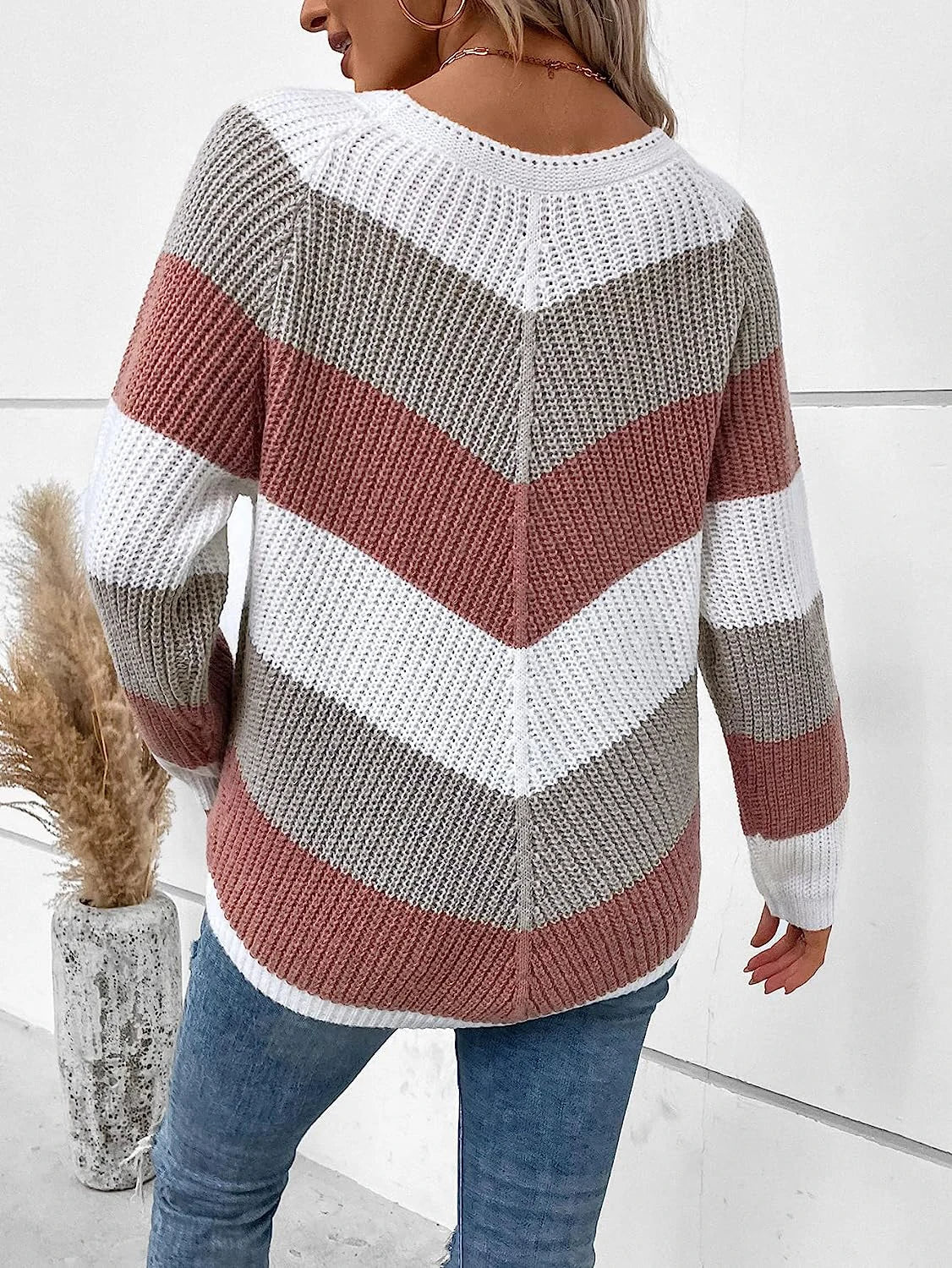 Women Off-Shoulder Striped Knit Sweater | Tess