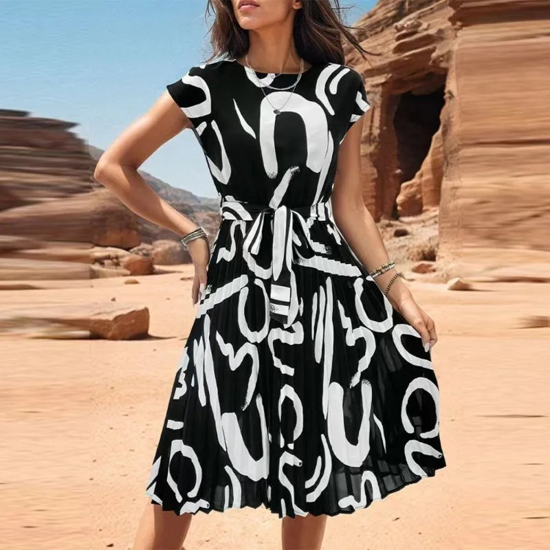 Women Floral Pleated Midi Dress | Dulce