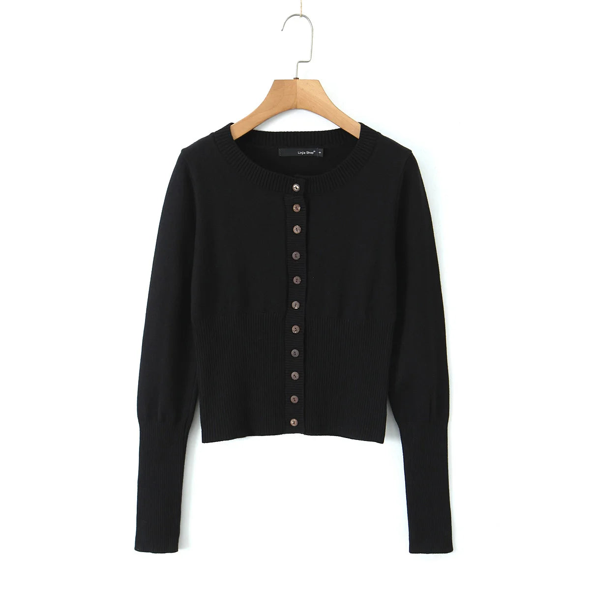 Women Ribbed Button-Up Cropped Cardigan | Elenora