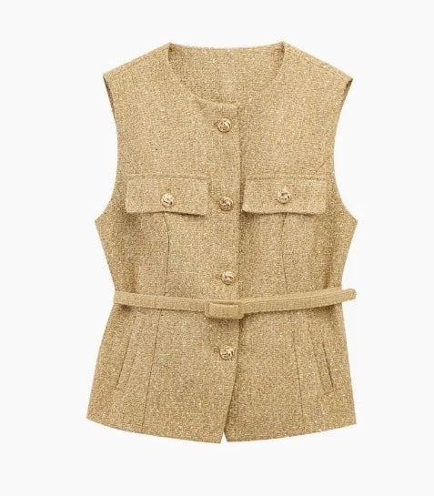 Variant image for Women Vest Beige Cotton | Elegant Socialite-23