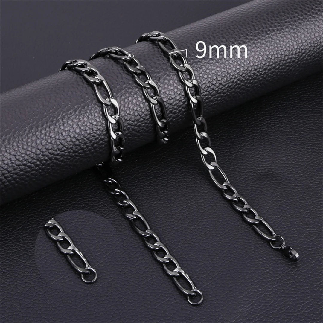 Variant image for Men Figaro Chain Necklace Silver Stainless Steel | Urban Style-14