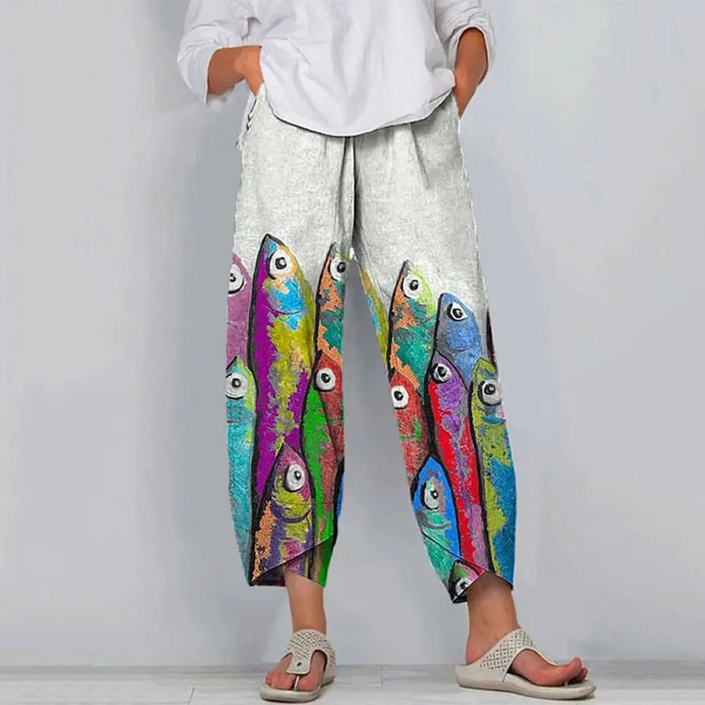 Women Floral Print Wide-Leg Pants | Anne