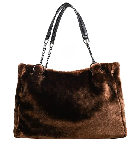Women Soft Faux Fur Tote Bag | Tara