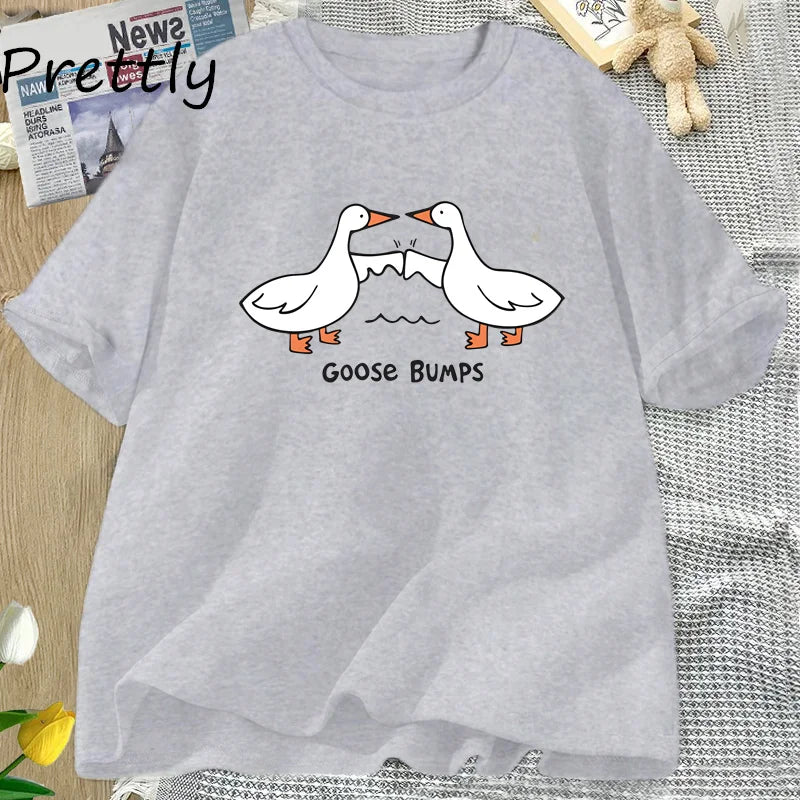 Variant image for Unisex T-Shirt White Cotton | Goose Bumps-3
