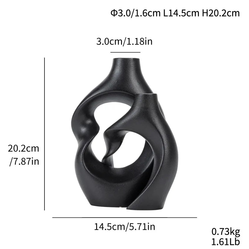 Variant image for White Ceramic Decorative Vase | Elegance-2