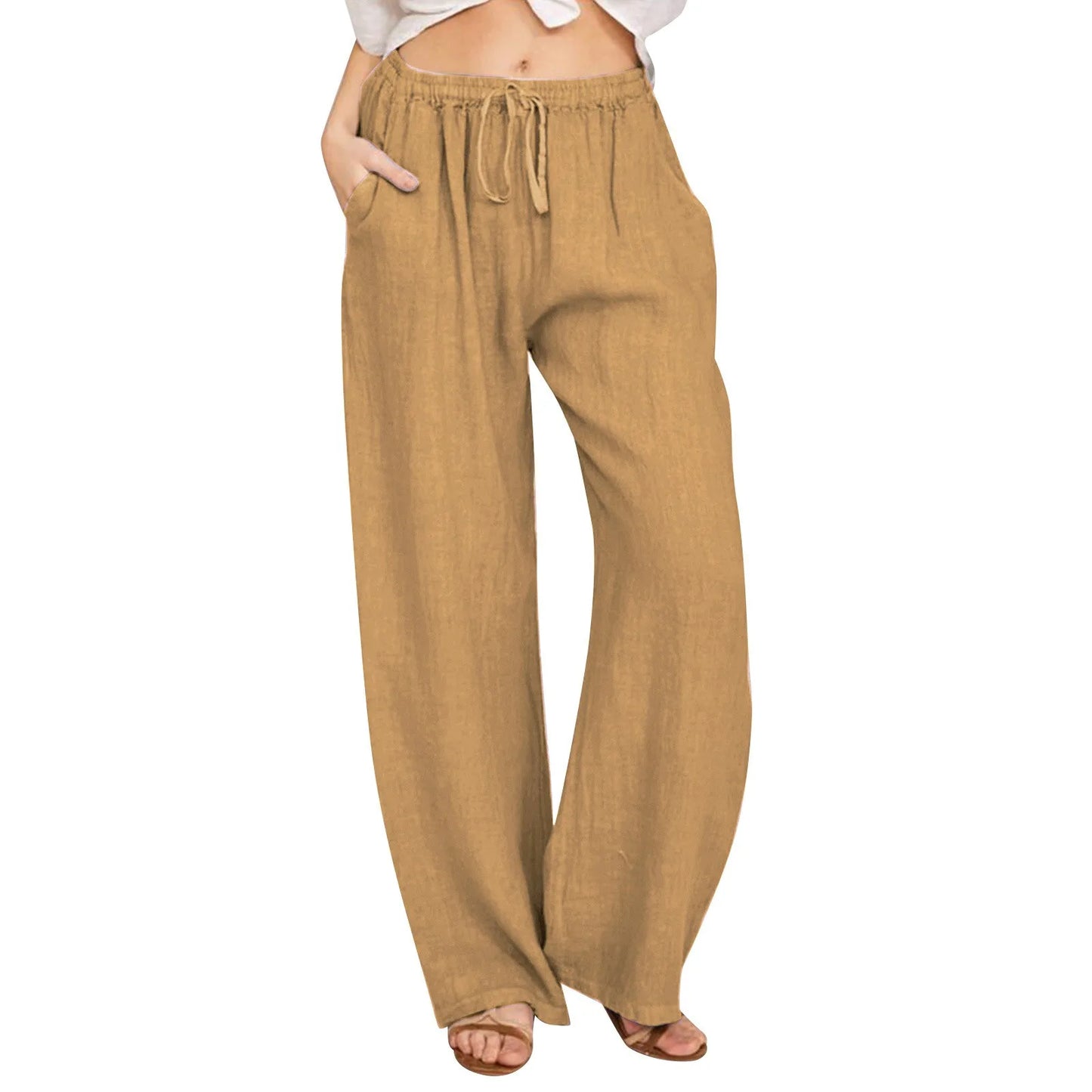 Women High-Waisted Wide-Leg Drawstring Pants | Nova