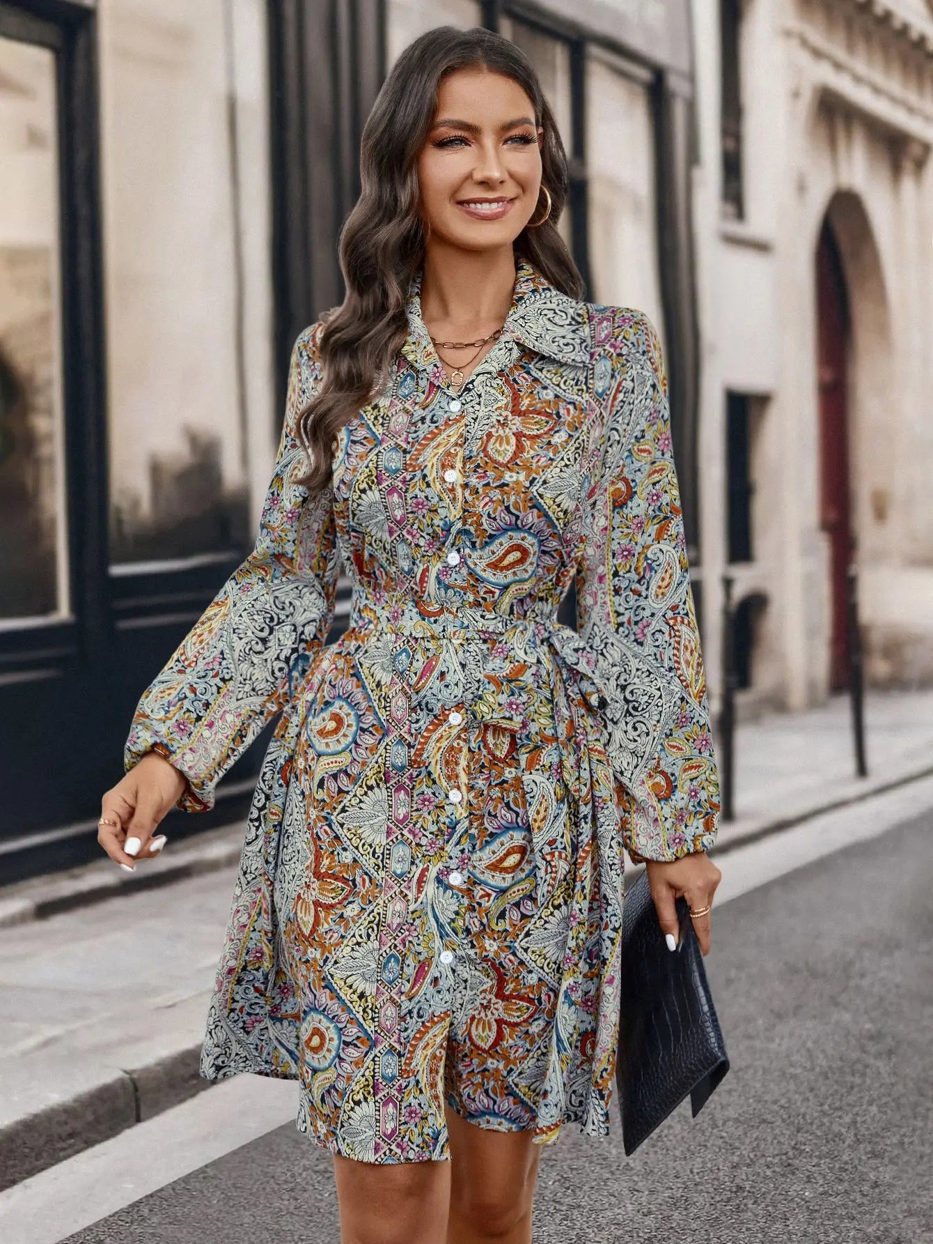 Women Bohemian Shirt Dress | Gwyneth
