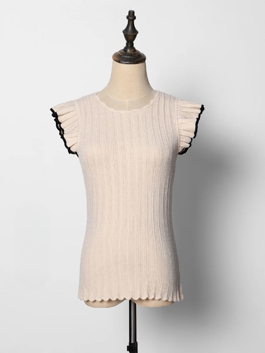 Women Butterfly Ruffle Sleeve Knit Top | Clea