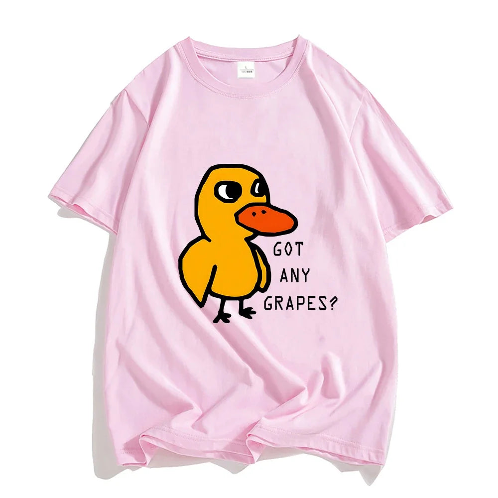 Men Graphic Tee White Cotton | Duck Song-5
