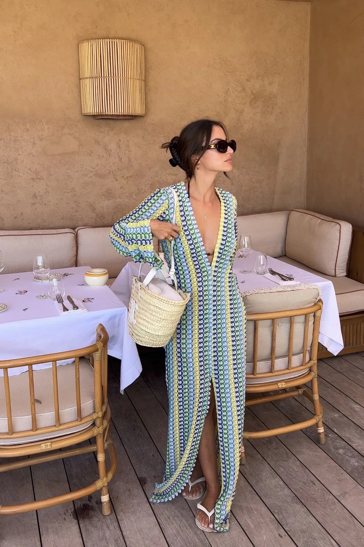 Women Retro Knit Maxi Dress | Abril