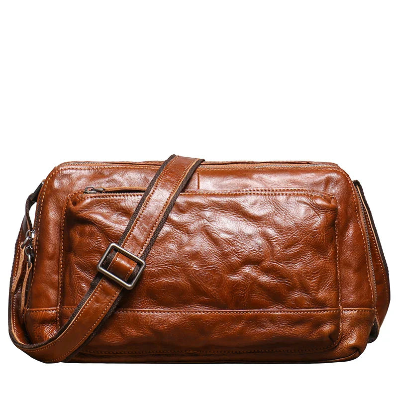 Men Vintage Leather Crossbody Bag | Owen