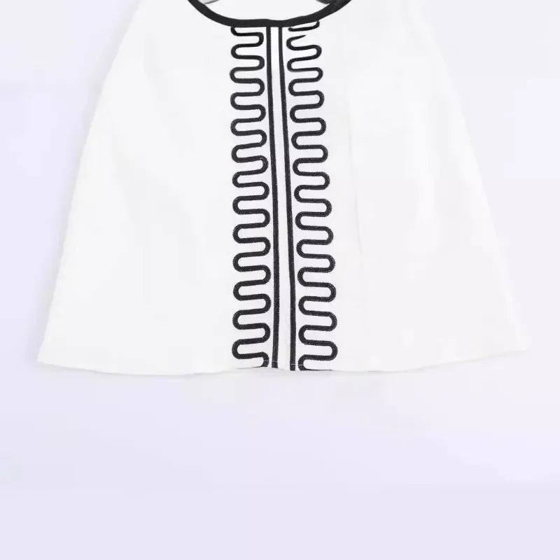 Women Ruffled Sleeve Embroidered Mini Dress | Aleida