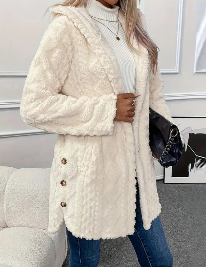 Women Plush Hooded Coat | Trisha