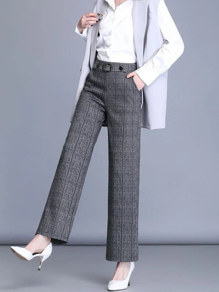 Women Wide Leg Pants Black Polyester | Sophia-4