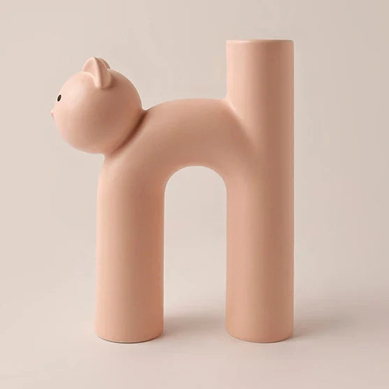 Variant image for Cat Vase White Ceramic | Elegant Touch-2