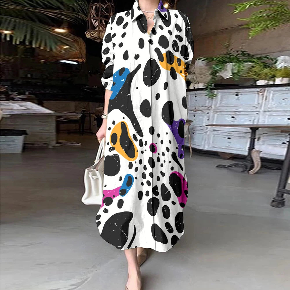 Women Abstract Print Shirt Dress | Aaliyah