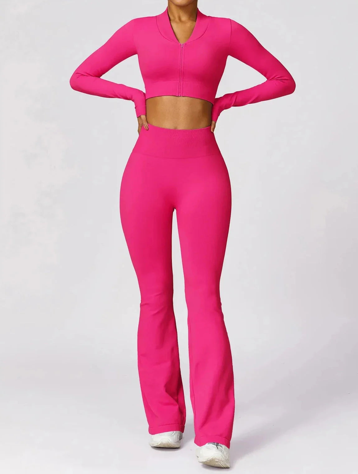 Women Flare Set Black Nylon Spandex | Serenity-6