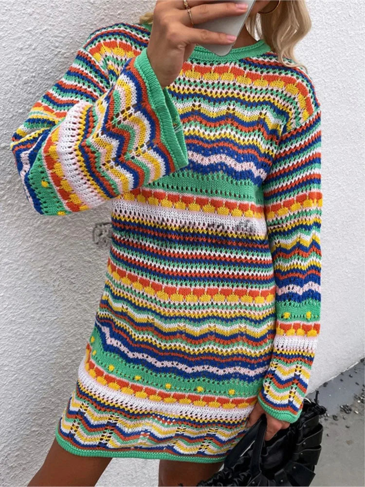Boho Knit Sweater Dress | Nerisse