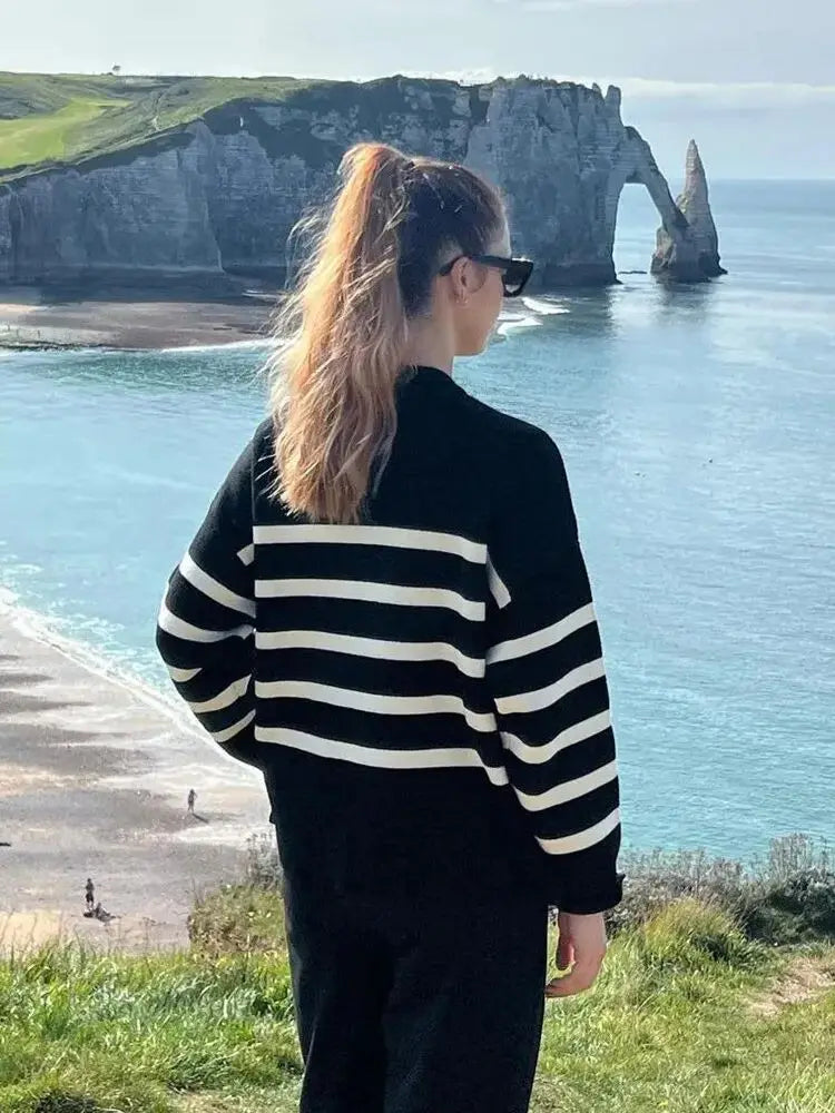 Women Striped Knit Sweater | Rosalina