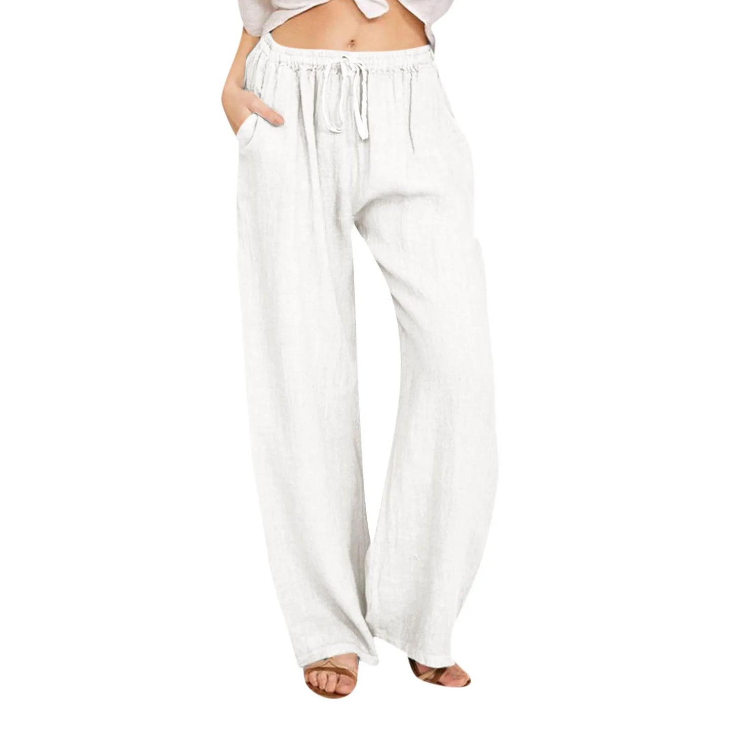 Women High-Waisted Wide-Leg Drawstring Pants | Nova